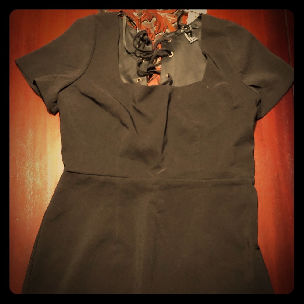Forever 21 Black Slit Dress